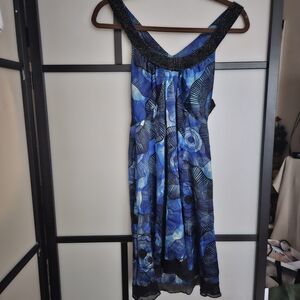 Marciano Blue and Black Patterned Dress